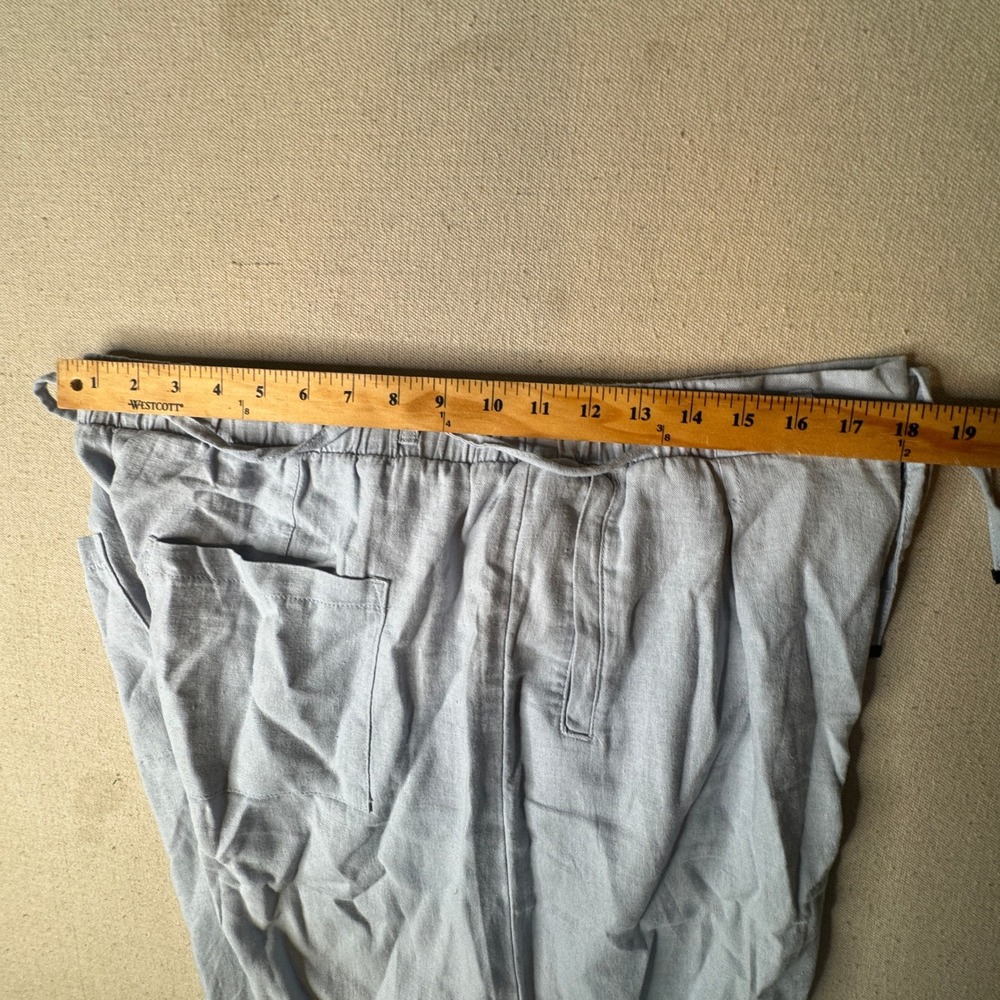 Jules & Leopold Casual Light Blue Linen Blend Wide Leg Drawstring Pants Large - Picture 5 of 8